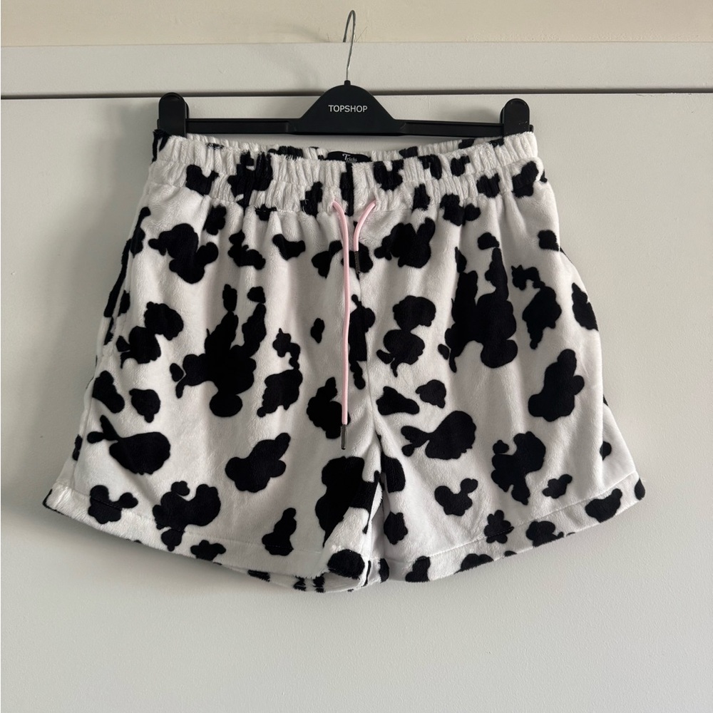 Black and White Cow Print Women's Shorts